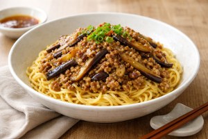 キューピー3分クッキングのレシピ・なすそぼろのあえ麺
