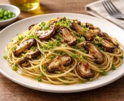 あさイチのレシピ・ねぎとしいたけの絶品パスタ