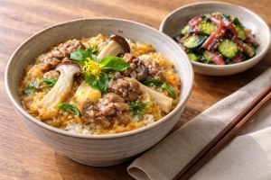 水野真紀の魔法のレストランのレシピ・まるで松茸他人丼＆即席しば漬け
