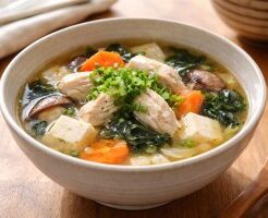 あさイチのレシピ・ゆで鶏でうまみたっぷりスープ