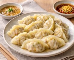 キューピー３分クッキングのレシピ・れんこん水餃子 みそだれ＆しょうがラー油