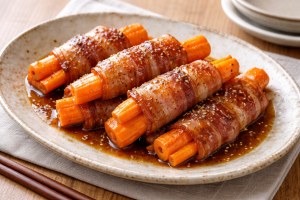 どさんこワイド179のレシピ・ニンジンのベーコン巻き