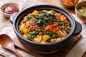 滝沢カレン＆和田明日香のフィーリンきっちんのレシピ・ビビンバ風土鍋ごはん