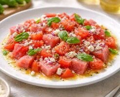 沸騰ワード10のレシピ・マグロとトマトのすいかカルパッチョ