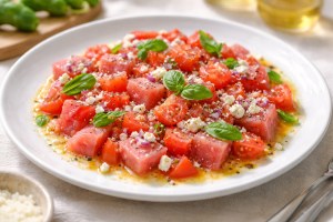 沸騰ワード10のレシピ・マグロとトマトのすいかカルパッチョ