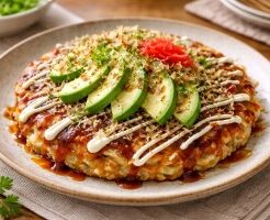 優香のサンデークッキングのレシピ・レンコンとアボカドのお好み焼き