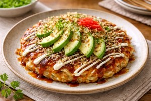 優香のサンデークッキングのレシピ・レンコンとアボカドのお好み焼き