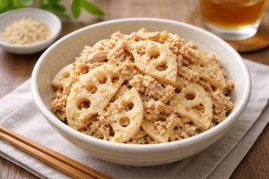 ソレダメのレシピ・レンコンのごま味噌サラダ
