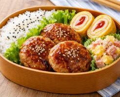キューピー３分クッキングのレシピ・レンチン鶏バーグ弁当