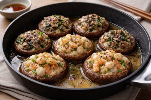 なないろ日和!のレシピ・海の幸を使ったしいたけの包み焼き