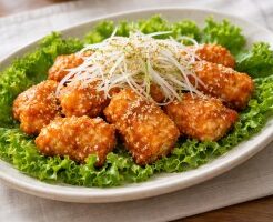 滝沢カレン＆和田明日香のフィーリンきっちんのレシピ・秋鮭のコチュマヨ唐揚げ