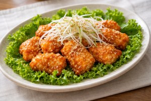 滝沢カレン&和田明日香のフィーリンきっちんのレシピ・秋鮭のコチュマヨ唐揚げ
