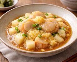 どさんこワイド179のレシピ・蒸し帆立と長芋のしょうゆあん