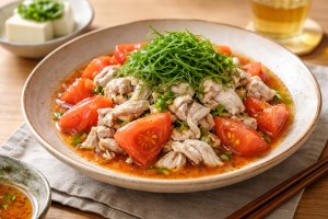 和田明日香とゆる宅飲みのレシピ・豚しゃぶトマトだれ