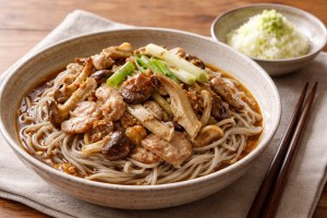 ノンストップのレシピ・豚キノコそば