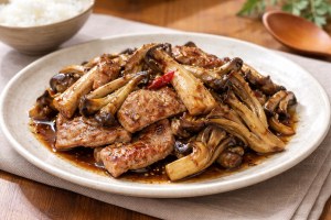 DAIGOも台所のレシピ・豚肉ときのこのバルサミコ風味