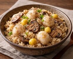 きょうの料理のレシピ・里芋とマッシュルームとの炊き込みご飯