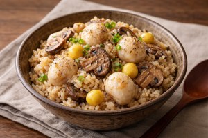 きょうの料理のレシピ・里芋とマッシュルームとの炊き込みご飯