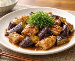 DAIGOも台所のレシピ・鶏とナスの梅照り焼き