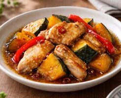 キューピー３分クッキングのレシピ・鶏胸とかぼちゃのめんつゆ南蛮